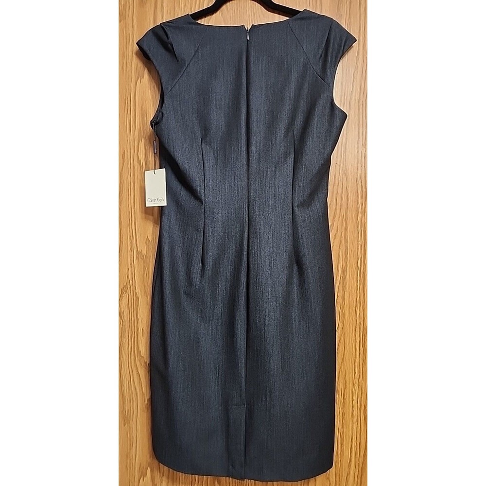 NEW Calvin Klein Sideburst Sheath Dress Blue Womens 10 "Free Shipping" - Picture 2 of 13